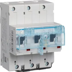 Hager HTU335E SLS-Schalter 3 polig E-Charakteristik 35A für Hutschienenmontage US