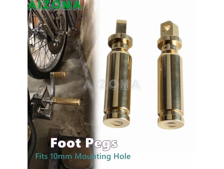 Repose-Pieds Universels en Laiton Massif de 10mm, pour Harley Chopper Bobber Old School ocia Softail Touring Sportster XL