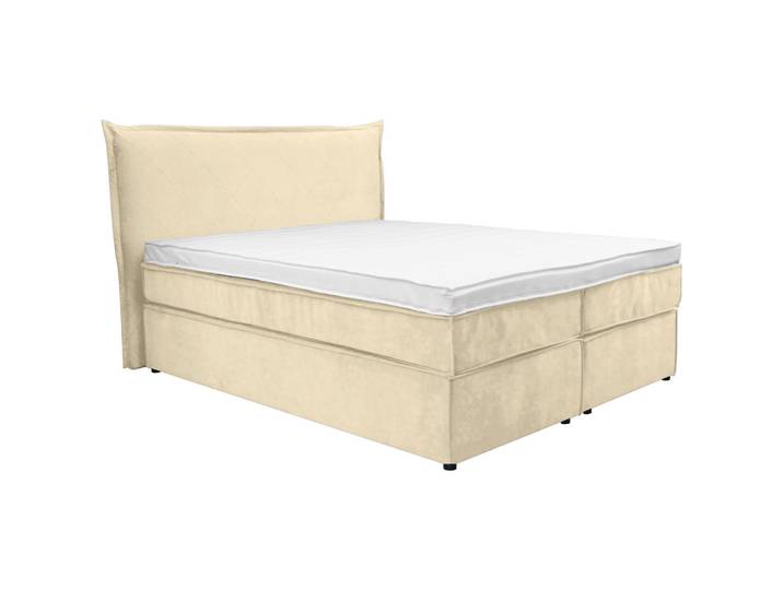 Boxxx Boxspringbett, Creme, Kunststoff, H3, 5-Zonen, Höhe ca. 20 cm, 180x200 cm, Fsc, gepolstertes Kopfteil, Topper durchgehend, in verschiedenen Größen erhältlich, Matratze geteilt, Schlafzimmer, Betten, Doppelbetten