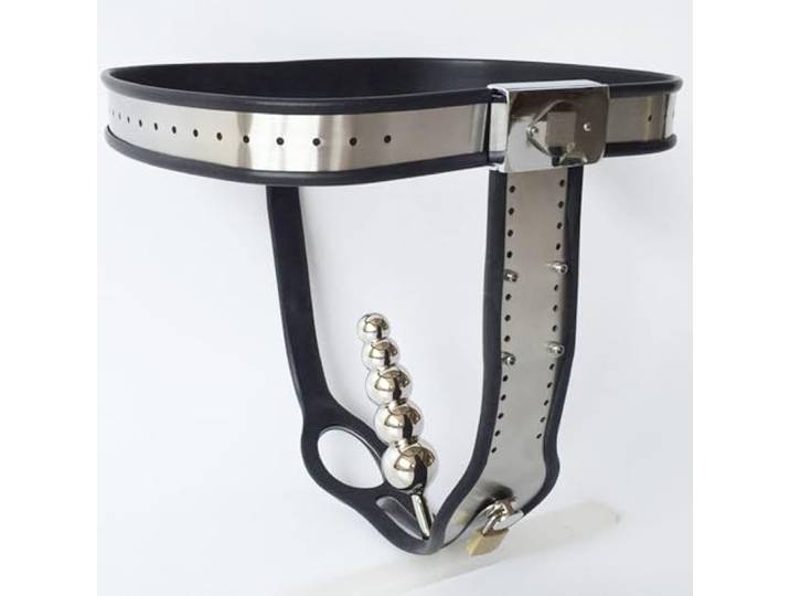 MSTMAZZ Edelstahl Keuschheitsgürtel Für Damen Keuschheitsgürtel Frau Mit Vaginalplug Einstellbare Weibliche Höschen Sex Spielzeug Für Die Frau Bondage BDSM Privacy Spiel, 70/80 cm
