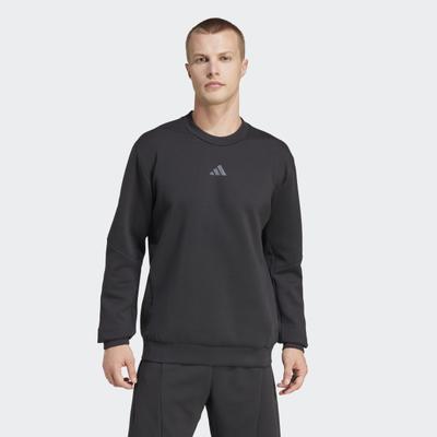 Sweatshirt ADIDAS PERFORMANCE "DESIGNED FOR TRAINING RUNDHALS", Herren, Gr. XL, schwarz, Obermaterial: 73% Polyester, 19% Baumwolle, 8% Elasthan, normal, Rundhals, angesetztes Bündchen, Sweatshirts Sweatshirt, mit angesetztem Bündchen, atmungsaktiv,...
