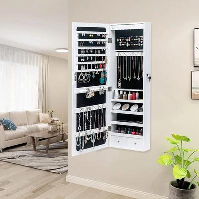 All Categories Goods Wall & Door Mounted Jewelry Cabinet With Mirror, Lock, And LED Light Organizer Armoire Wall & Door Mounted Jewelry Cabinet With Mirror, Lock, And LED Light Organizer Armoire