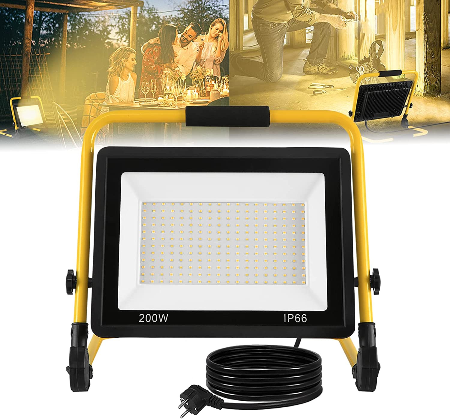 ACXIN LED bouwlamp 200W warm wit licht IP66 waterdicht werklamp