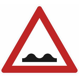 SafetyMarking Verkehrsschild StVO zugelassen, 63 cm, VZ 112, RA1/C, Unebene Fahrbahn