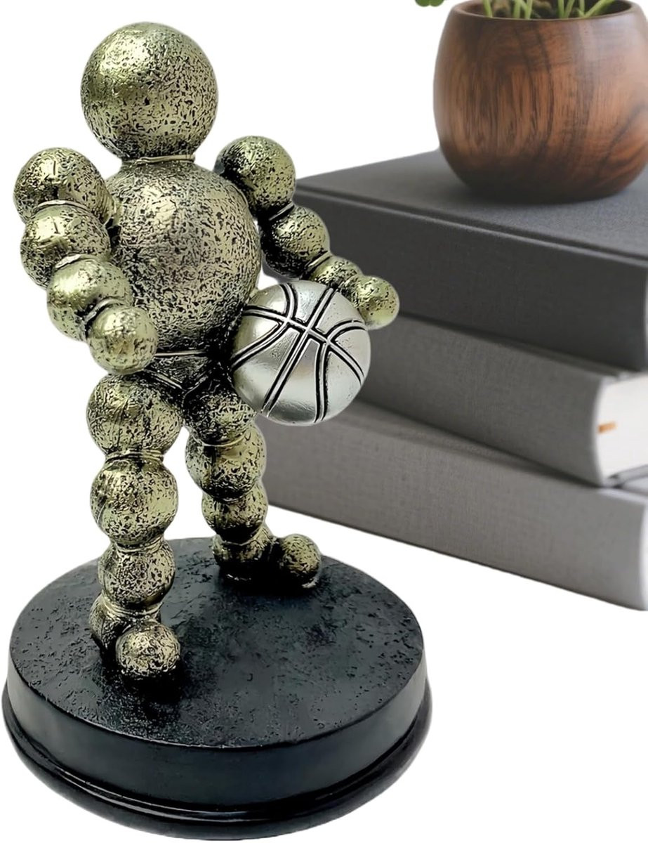 Goud abstract sportman standbeeld van hars voor bureau decoratie