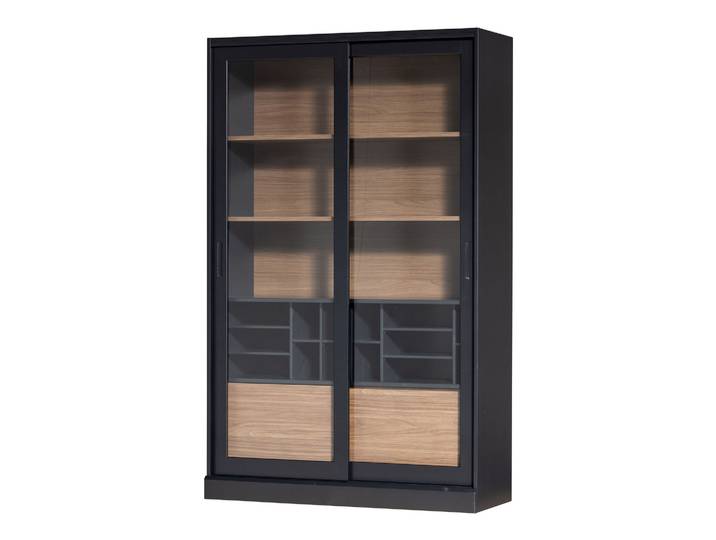 Tchibo - Woood Vitrine »James« aus Kiefernholz - 125x47x200cm - schwarz -