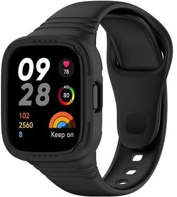 Everyday Crate For Xiaomi Redmi Watch 3 Silicone Watch Strap Adjustable Replacement Watch Band black