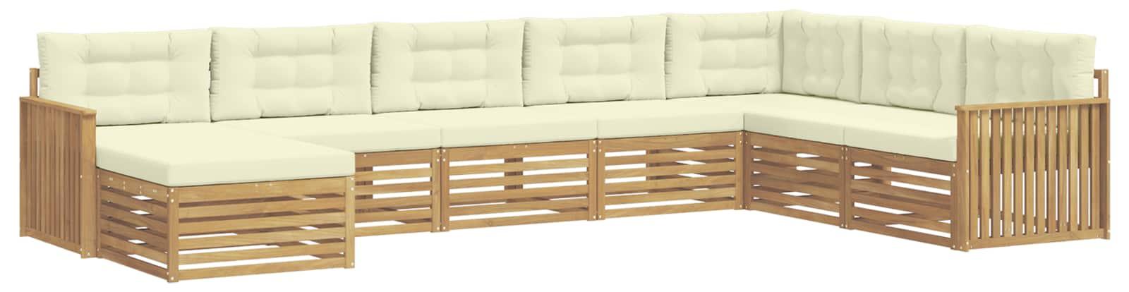 Garnitur aus 8 Gartenmöbeln, bestehend aus Sofas, in Weiß und Creme