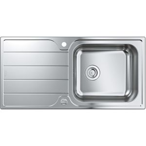 GROHE Spülbecken K500 31563SD1, Einzelbecken, Edelstahl, Auflagespüle aus Edelstahl, mit Abtropffläche, 100 x 50 cm