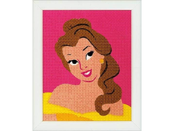 Vervaco WD borduurbeeldverpakking Belle kruisborduurverpakking voorgedrukt, stramin, wit, 12,5 x 16 x 0,30 cm