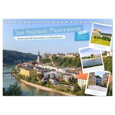 Inn-Salzach-Panoramen. Stimmungsvolle Impressionen aus Südostbayern (Tischkalender 2027 DIN A5 quer), CALVENDO Monatskalender