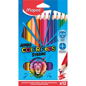 Maped Buntstifte Color Peps Strong Jumbo, 863312, farbig sortiert, aus Kunststoff, 12 Stück