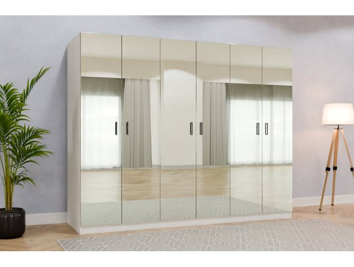 Kleiderschrank mit Spiegel nach Maß - RAL 6007 Flaschengrün - 200x250x72cm - Individuell konfigurieren