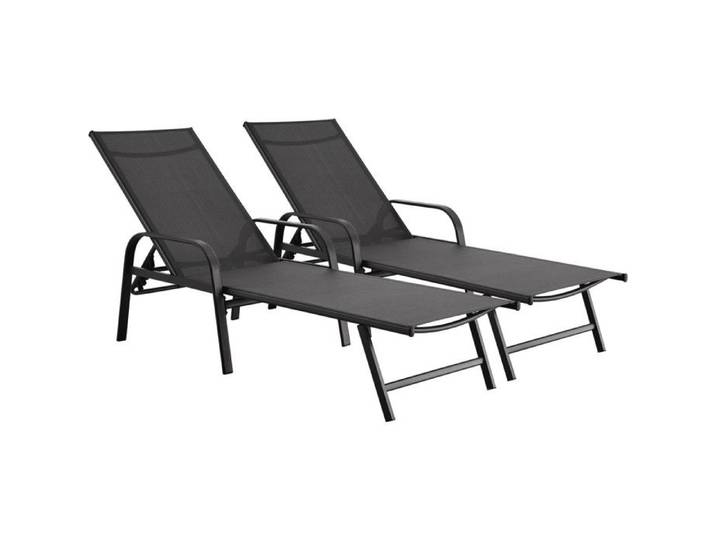 Lot de 2 Bains de soleil en métal  Farniente - Gris