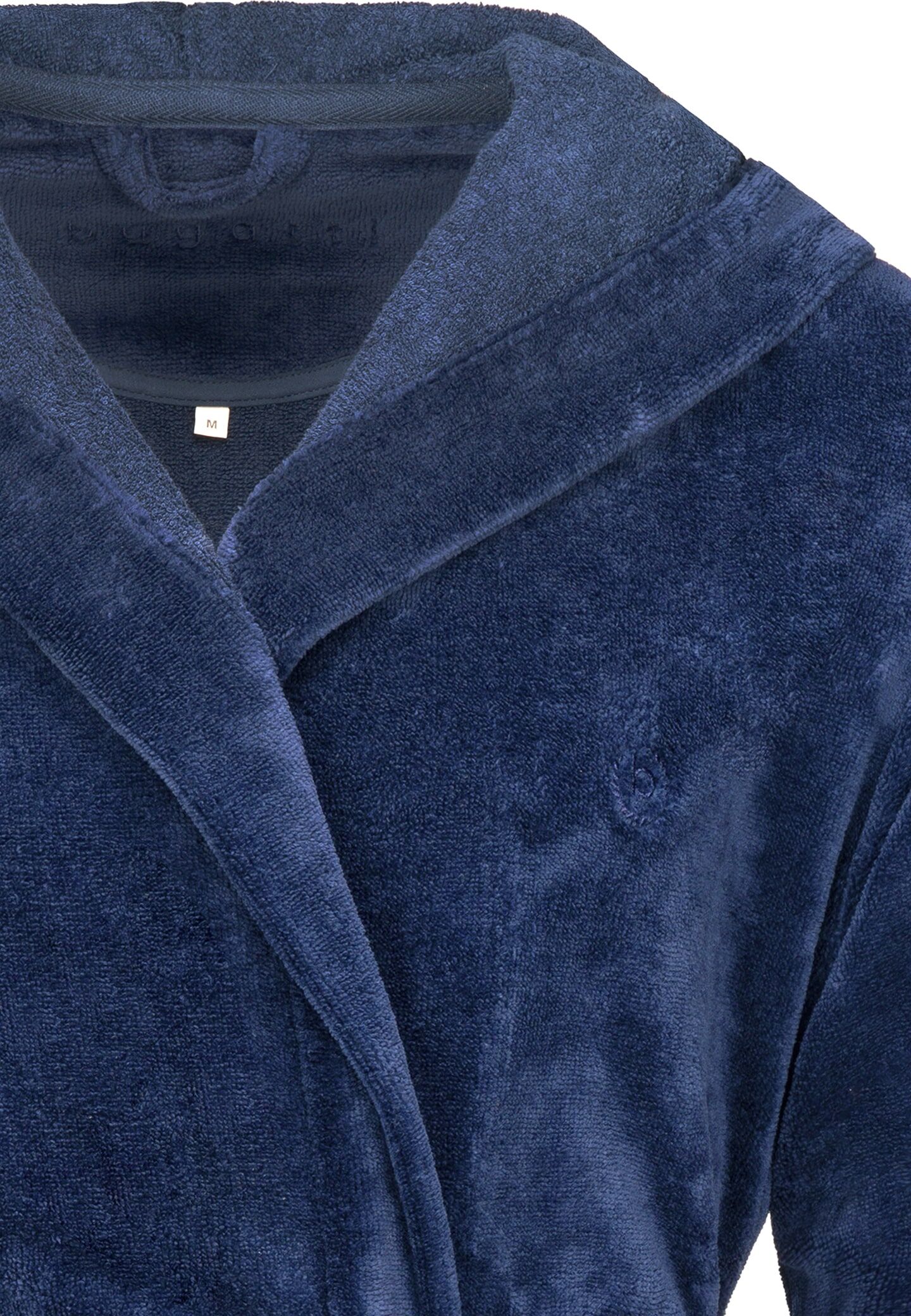 Bademantel BUGATTI Gr. M, blau (dunkelblau), M, 50% Baumwolle, 50% Polyester, Hausmäntel, Bademantel, in einem sportiven Style aus Microfasern