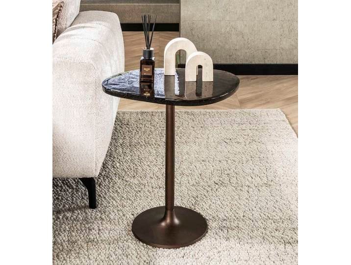 Beistelltisch Mira 2 , Glas , Antikkupfer
