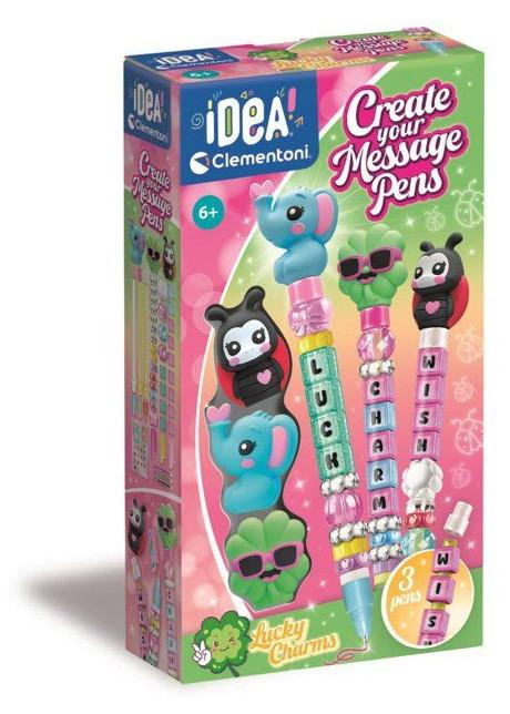Clementoni Mini Atelier Lucky Charms: Creëer je eigen stiften set met 3 stiften en accessoires voor kinderen vanaf 6 jaar