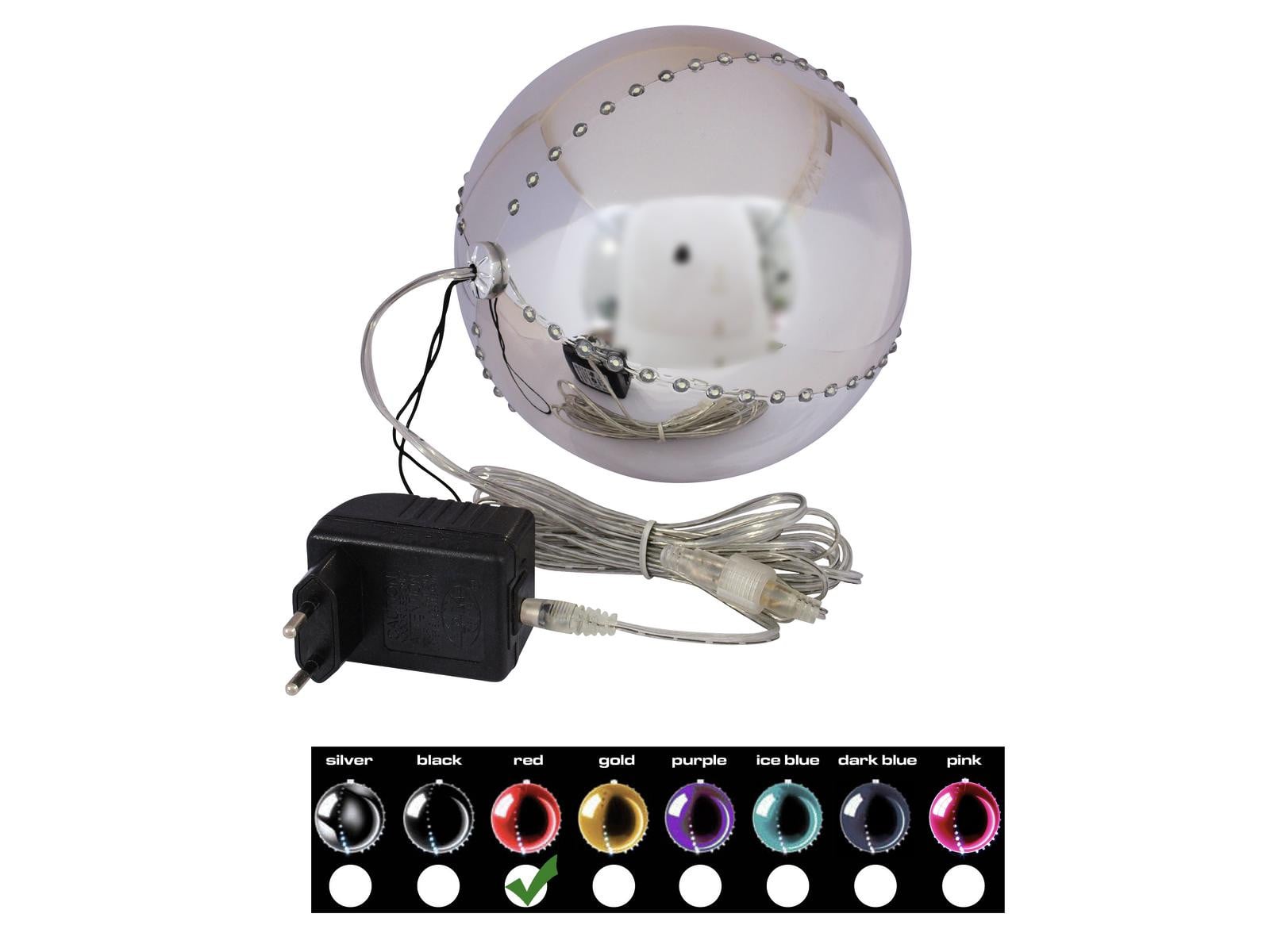 Europalms LED Sneeuwbal Rood 15 cm
