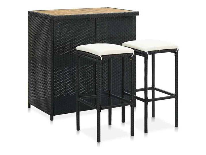 Noir - Ensembles de meuble - Ensemble de bar 3 pcs - Résine tressée Noir 7544