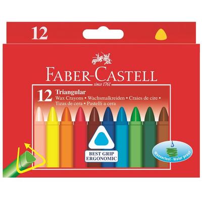Faber-Castell Wachsmalstifte dreikant 12er Kartonetui