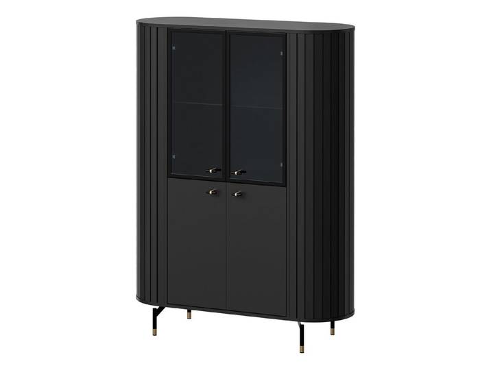 MIRJAN24 Vitrine Zante 2D2W 01 (mit vier Drehtüren) Stahlfüße und Griffe, Beleuchtung als Option
