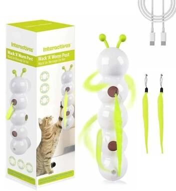 Inspired Finds Motion Activated Wack A Worm Interactive Cat Toy Motion Activated Wack A Worm Interactive Cat Toy