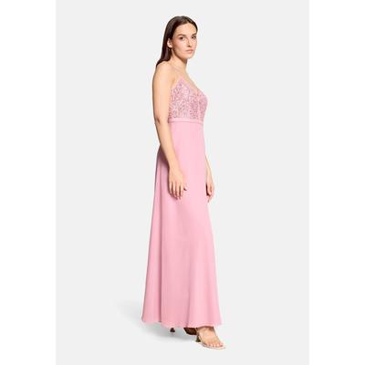 Abendkleid VERA MONT "Damen mit Stickerei", Damen, Gr. 32, Normalgrößen, Stoff, rosa (vintage blossom), Stoff, Obermaterial: 100% Polyester. Futter: 100% Polyester, festlich, Basic schmal lang, V-Ausschnitt, Kleider Abendkleid