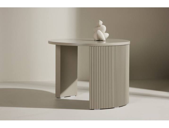 Couchtisch Rouven - mit geriffeltem Korpus - Beige - Luxusbetten24
