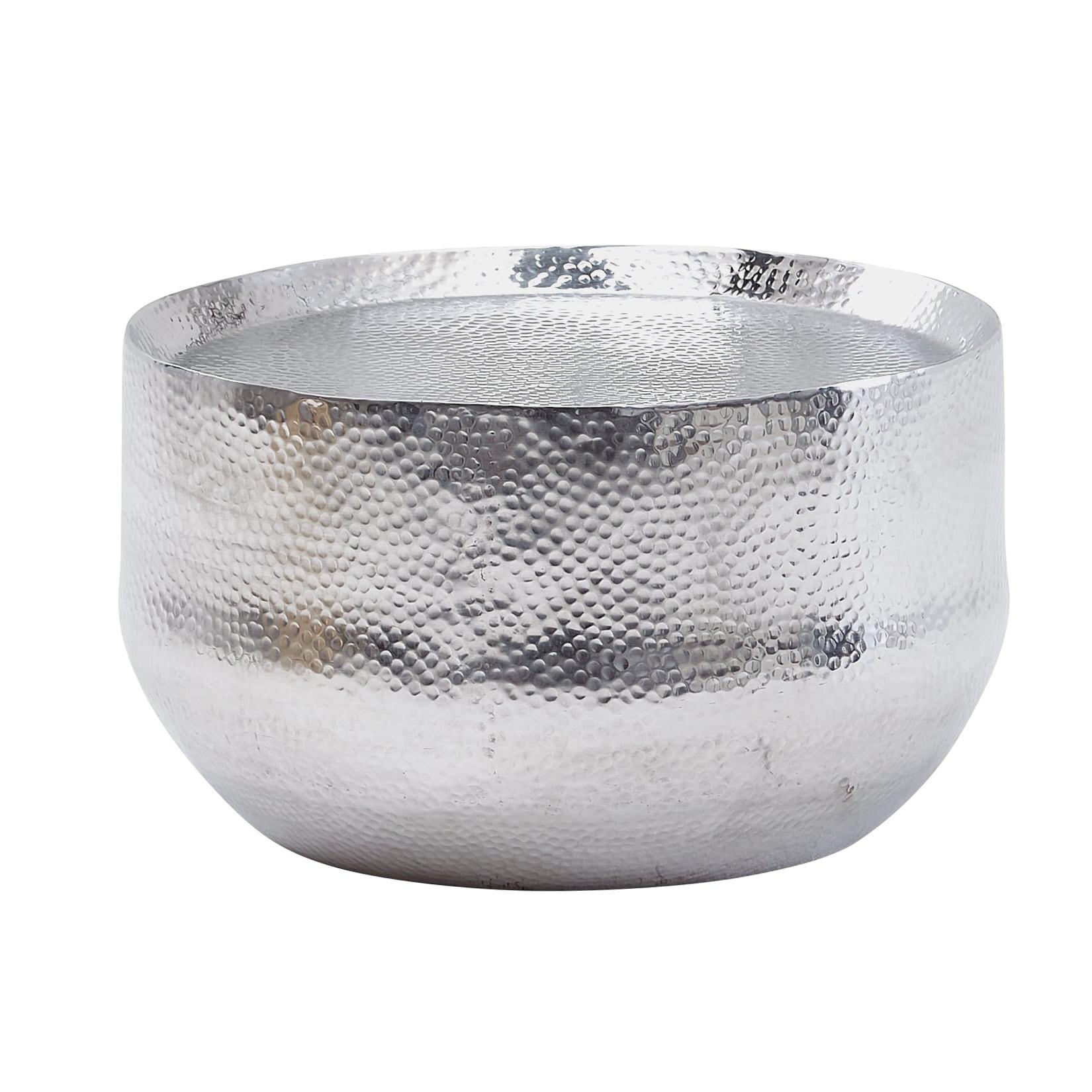 KADIMA DESIGN Orientalischer Couchtisch ANIENE: Hammerschlag-Struktur, Aluminium, hohl, 40 kg Belastung, goldfarben lackiert.
