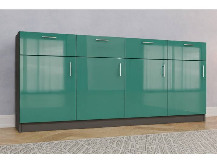 Kommode nach Maß - RAL 6033 Minttürkis - 88x201x37cm - Individuell konfigurieren