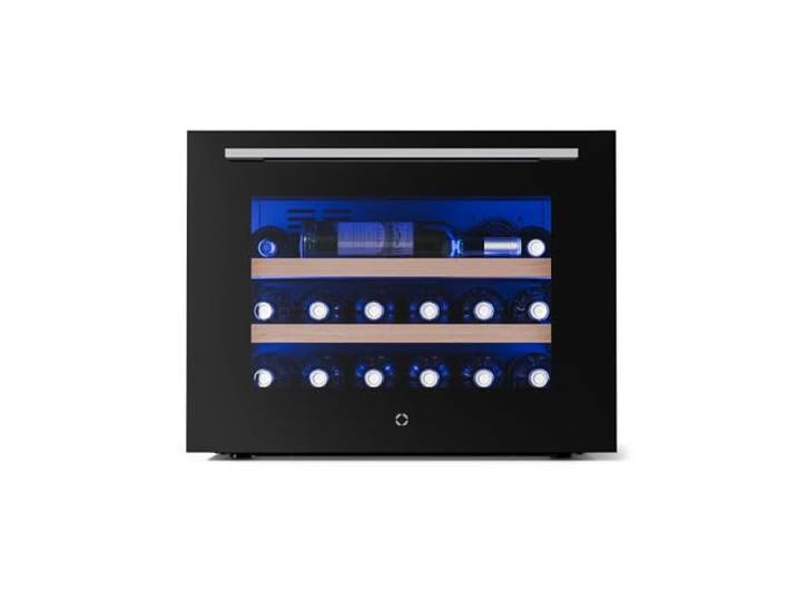 Klarstein Illuminosa Weinkühlschrank Einbau - 19 Flaschen, 1 Zone, 5-20°C, Touch, LED, UV-Schutz, leise, Buchenholzregale, Einbau-Weinkühlschrank