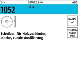 Unterlegscheibe DIN 1052 rund 25x 92x 8 A 4 10 Stück
