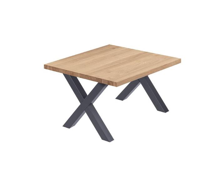 LAMO Manufaktur Esstisch Design Küchentisch Tischplatte Massivholz inkl. Metallgestell (1 Tisch), gerade Kante