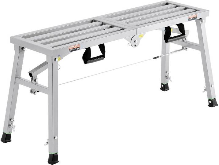 VEVOR Werkplatform Werkplatform Opstapbank Opstapladder tot 180kg 50-74cm