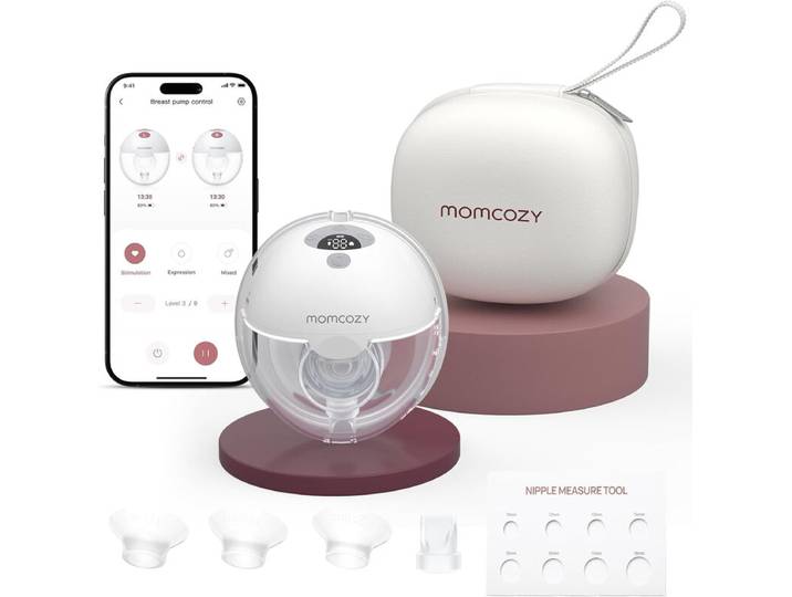 Momcozy M5 Tire-lait intelligent contrôlé par application - Pack individuel - Gris, un cadeau parfait pour la maman.