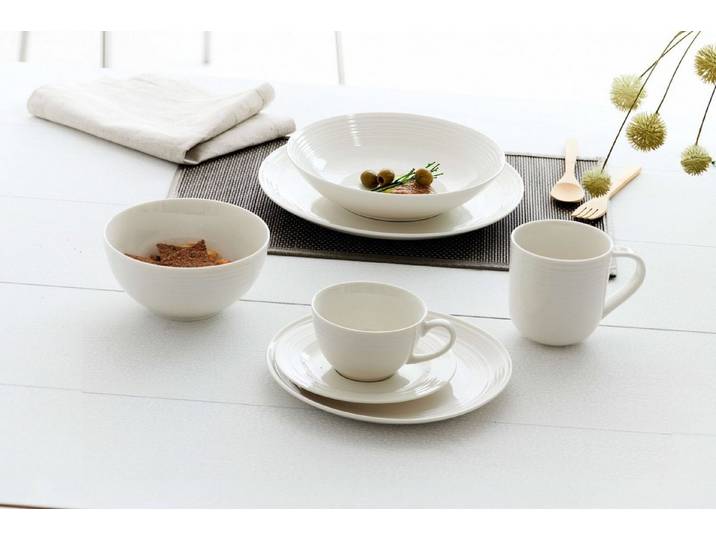 Ritzenhoff & Breker Kaffeeservice Levi (18-tlg), 6 Personen, Porzellan, weiss