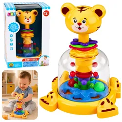 Interaktiver Tigerkatzen-Kreisel mit drehbaren Kugeln für Babys