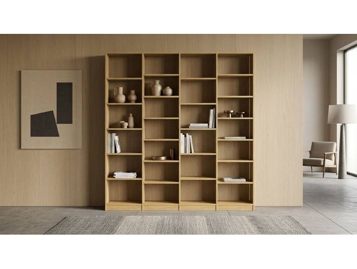 Schlichtes Bücherregal gestalten Eiche Natur geölt