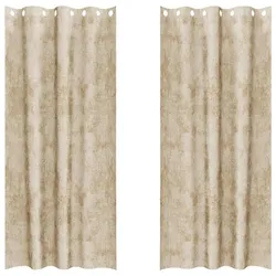 vidaXL Samtvorhänge mit Vorhängen 2 pcs Creme 245 x 140 cm Samt