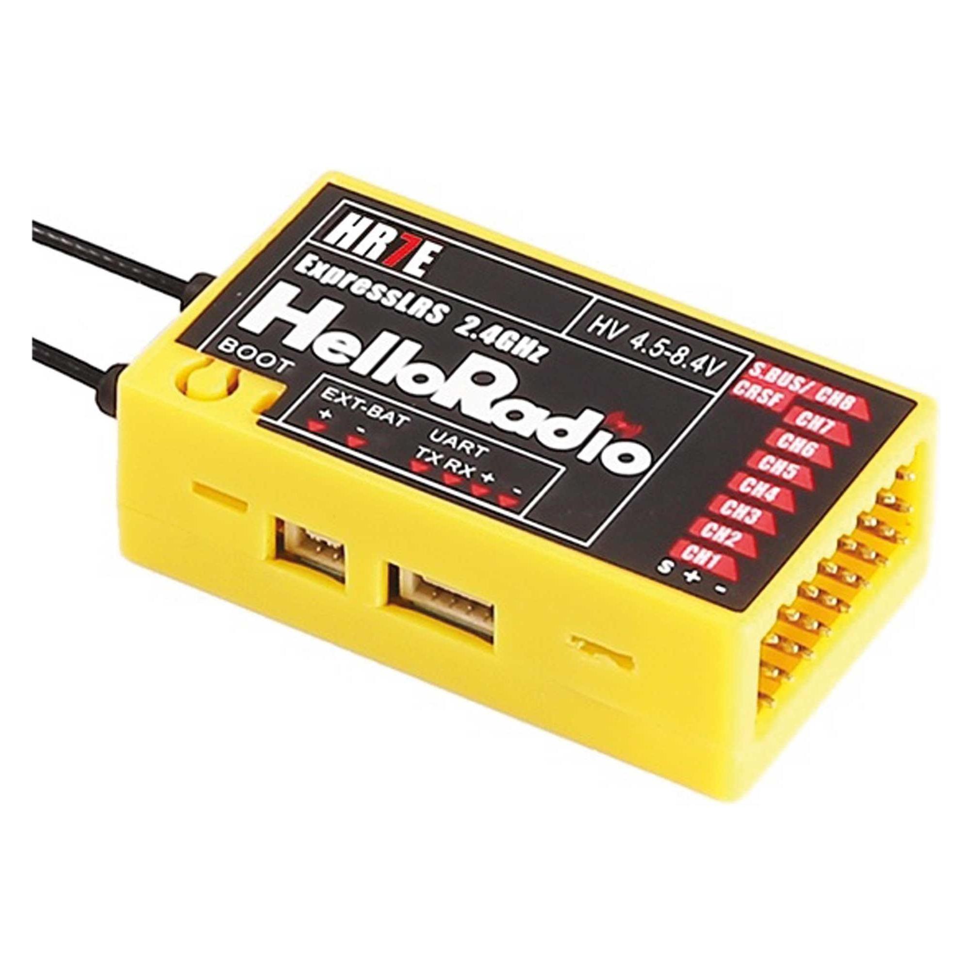 HelloRadio HR7E ELRS 2,4GHz Empfänger - 8 Kanäle gelb (HR2005)