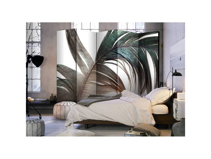 Paravent Beautiful Feather Polaire Multicolore 225 x 172 x 3cm 5 éléments