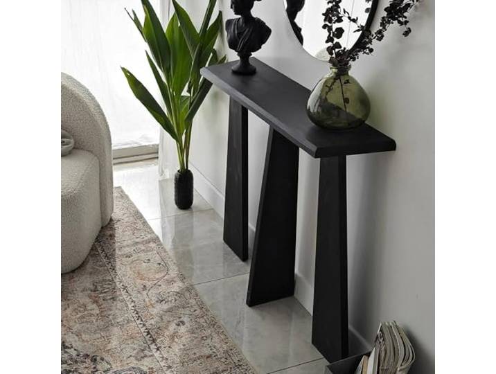 Dmora - Konsolentisch Arcturus, Tisch, Eingangskonsole, Regal, 100x28 h83 cm, Anthrazit