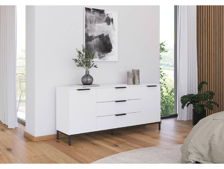 Buffet Flipp avec piètement - 72 cm 160cm Blanc/Blanc alpin/Gris