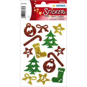 Herma Sticker Magic, 3728, Glittery, verschiedene Symbole, glitzernd, 14 Sticker, 14 Stück