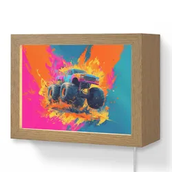 WANDLEUCHTE Monstertruck - Abstrakt - Farbspritzer - Farbenfroh Wandlampe 20x15 cm Wandlampe