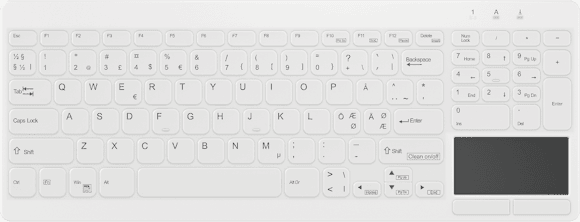 Active Key QuickClean Med KB IP65 Touchpad Comp WL White