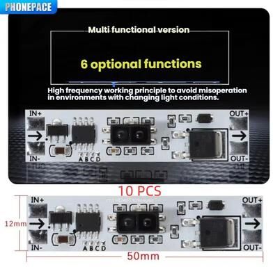 Inspired Finds Hand Wave Sensor Switch Module LED Touchless Light Control For Cabinets & Wardrobes multi 10pcs
