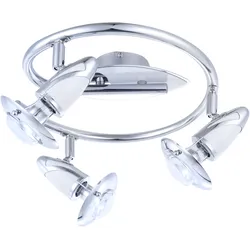 Globo, Deckenstrahler, Strahler LORD, Chrom weiss, Chromring, 5438-3 (E14)