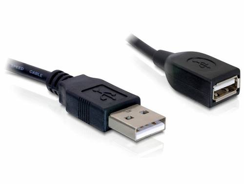 Delock USB-Kabel USB 2.0 USB-A Stecker, USB-A Buchse 0.15m Schwarz 82457