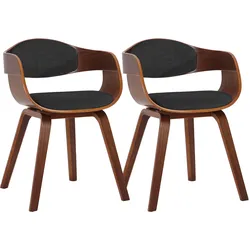 CLP 2er Set Stühle Kingston Stoff   Farbe: walnuss/dunkelgrau, Gestell Farbe: walnuss